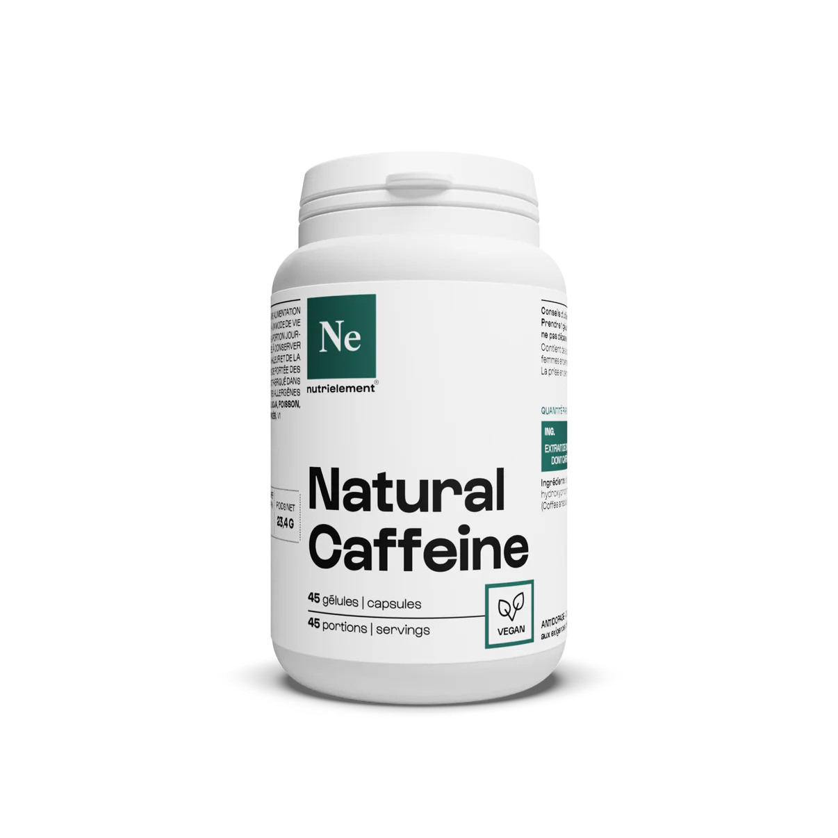 Caféine Naturelle 45 caps Nutrimuscle