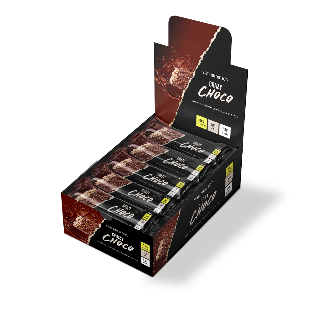 Boites de 18 Barres Protéinées Crazy 44g Yam Nutrition