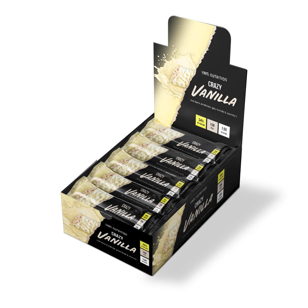 Boites de 18 Barres Protéinées Crazy 44g Yam Nutrition