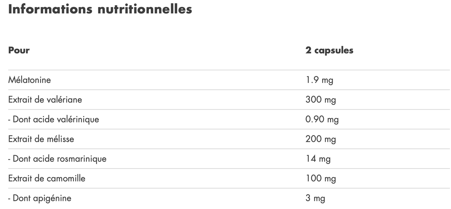 Complexe Sommeil 30 caps GreenWhey